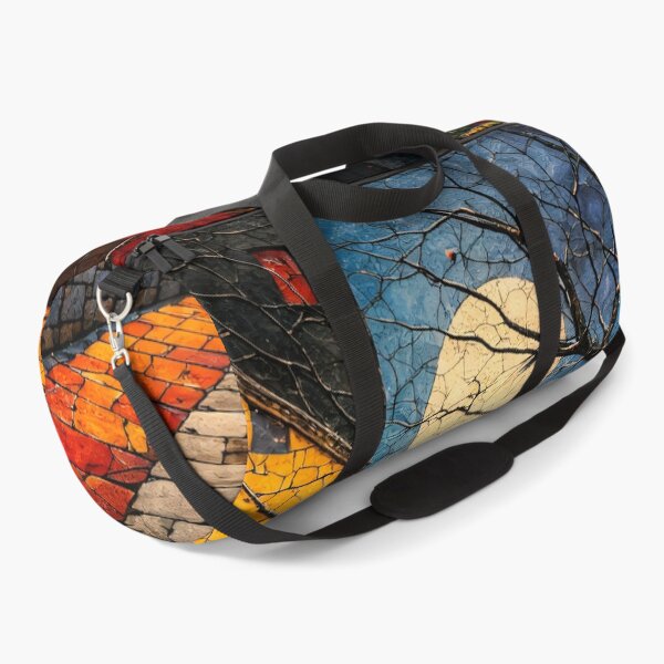 Item preview, Colorful Moonlit Village Street Art Print – Whimsical Abstract Townscape designed and sold by Kaleidoscope Print.