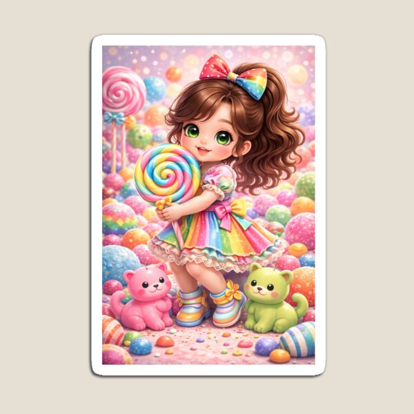 Item preview, Candyland Cute Fantasy Doll with Lollipop designed and sold by SketchesbyA.