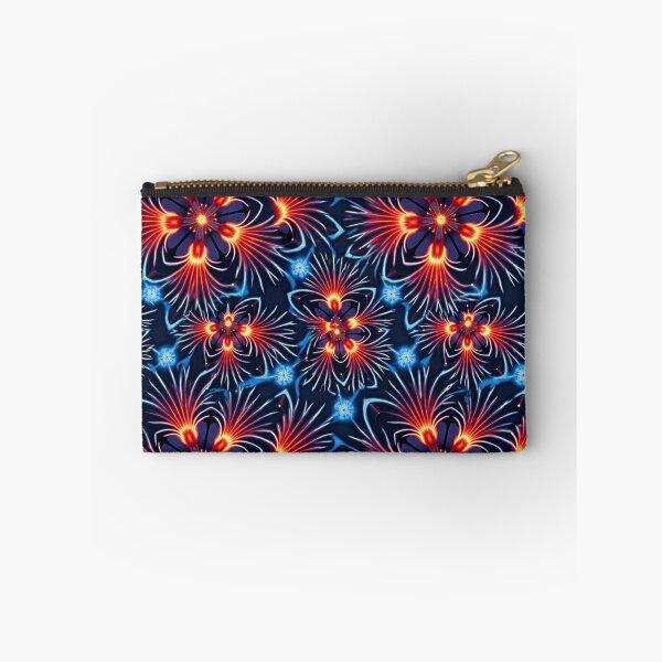 Item preview, Neon Floral Burst Pattern on Electric Blue designed and sold by mittie101.