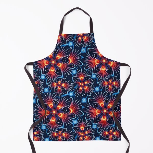 Item preview, Neon Floral Burst Pattern on Electric Blue designed and sold by mittie101.