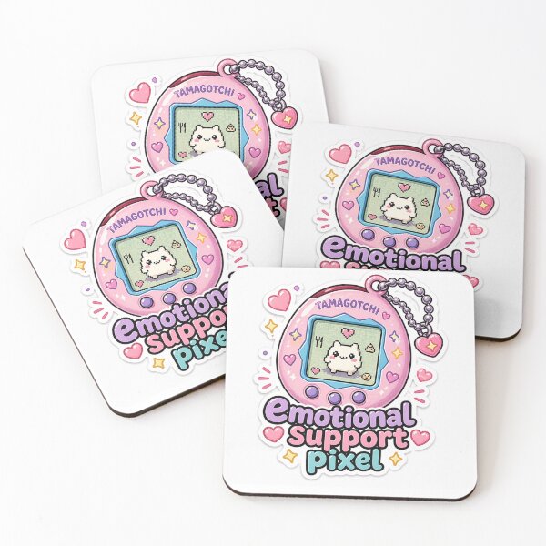Item preview, Emotional Support Pixel Sticker – Retro Tamagotchi Aesthetic designed and sold by InkWanderStudio.