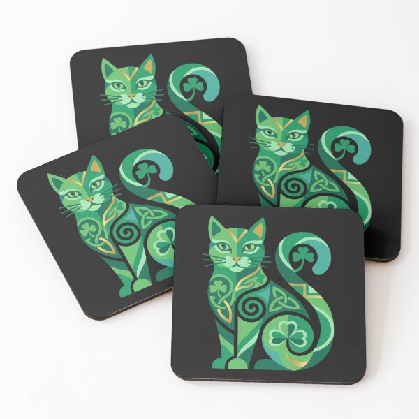 Item preview, Lucky Shamrock Cat Art designed and sold by ronchoi123.