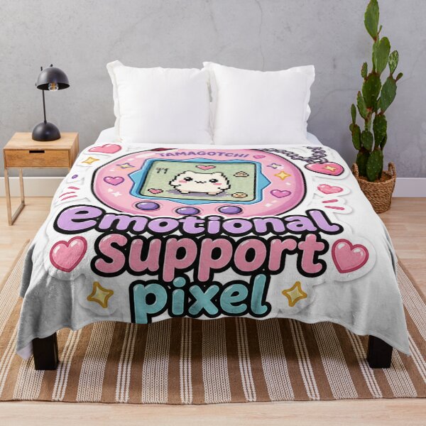 Item preview, Emotional Support Pixel Sticker – Retro Tamagotchi Aesthetic designed and sold by InkWanderStudio.