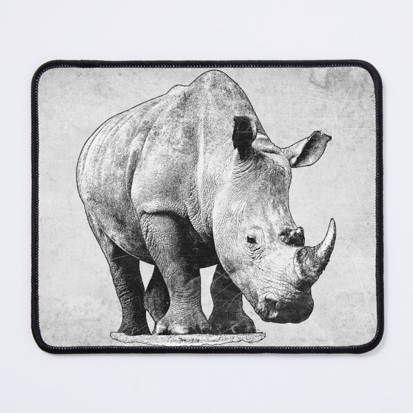 Item preview, Rhinoceros: Dark Wildlife Majestic African Animal Etched Nature Illustration designed and sold by Ghoul Enterprises.