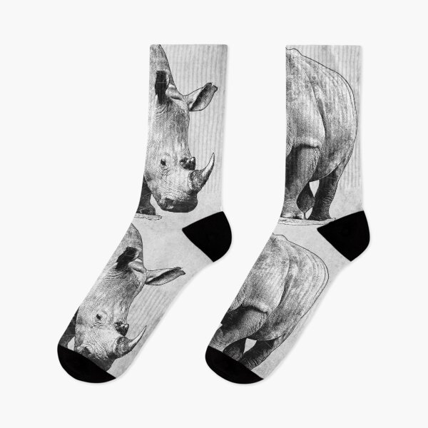 Item preview, Rhinoceros: Dark Wildlife Majestic African Animal Etched Nature Illustration designed and sold by Ghoul Enterprises.