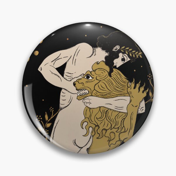 Item preview, Heracles vs Nemean Lion Illustration – Greek Mythology Art, Labors of Hercules, Ancient Greece Artwork designed and sold by Ancient-Tales.