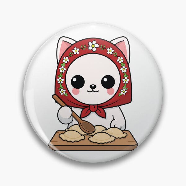 Item preview, Cute Slavic Babushka Cat Making Pierogi designed and sold by Found Dream.
