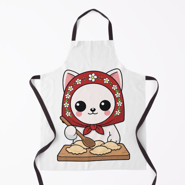 Item preview, Cute Slavic Babushka Cat Making Pierogi designed and sold by Found Dream.