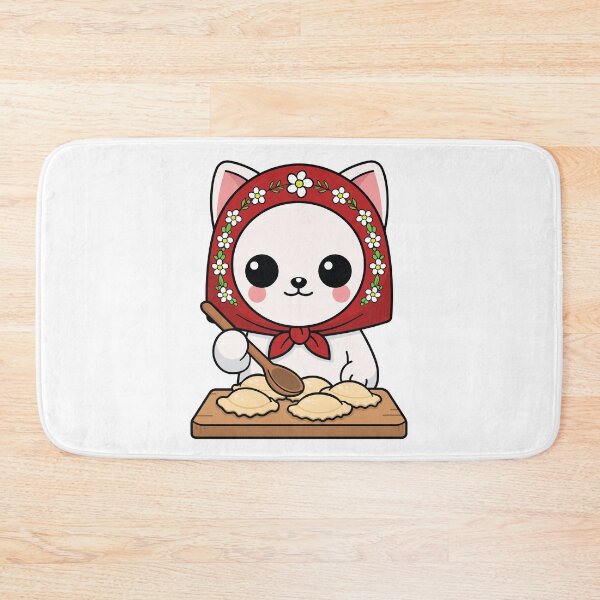 Item preview, Cute Slavic Babushka Cat Making Pierogi designed and sold by Found Dream.