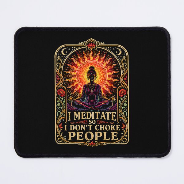 Item preview, I Meditate So I Don't Choke People Funny Yoga Meditation Boho Sun Woman designed and sold by graphixpolash.