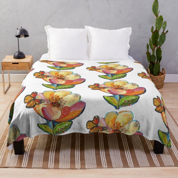Item preview, Colorful Flower and Butterfly Whimsical Art designed and sold by AlisaArtDecor.