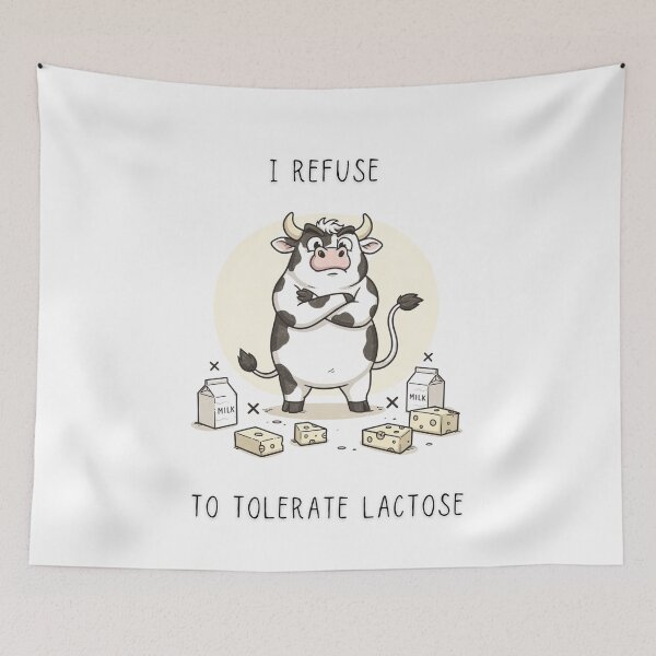 Item preview, I Refuse To Tolerate Lactose Funny Cow T-Shirt Chaotic Little Creatures designed and sold by Panom Suavichien.