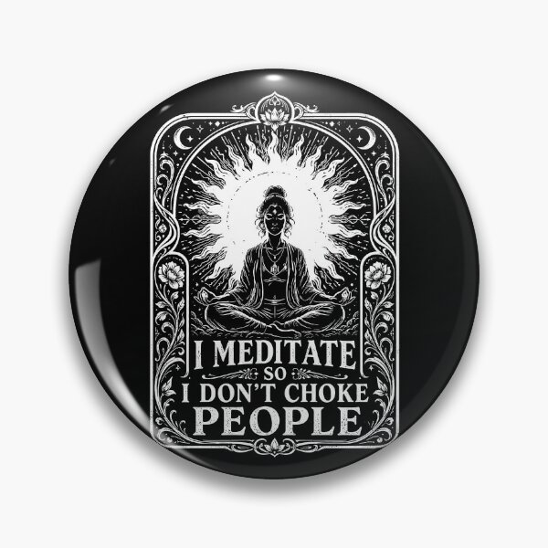 Item preview, I Meditate So I Don't Choke People Funny Yoga Meditation Boho Sun designed and sold by graphixpolash.
