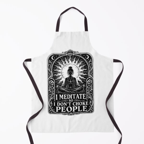 Item preview,  I Meditate So I Don't Choke People Funny Yoga Meditation Boho Sun Woman  designed and sold by graphixpolash.
