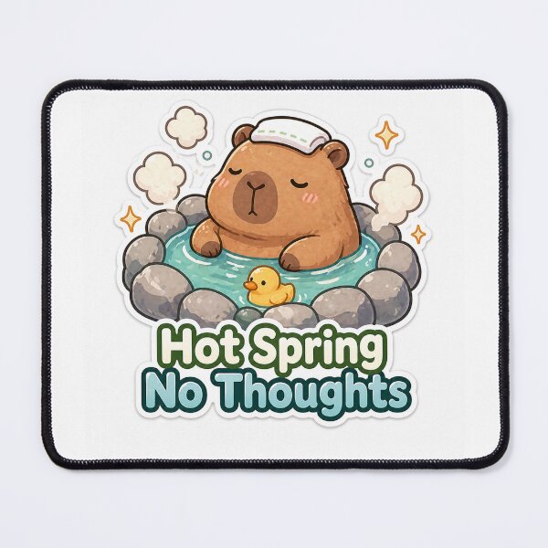 Item preview, Hot Spring No Thoughts Capybara Sticker – Relaxed Chill Vibes designed and sold by InkWanderStudio.