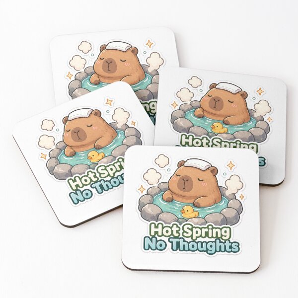Item preview, Hot Spring No Thoughts Capybara Sticker – Relaxed Chill Vibes designed and sold by InkWanderStudio.