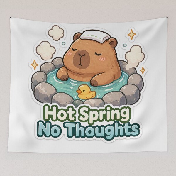 Item preview, Hot Spring No Thoughts Capybara Sticker – Relaxed Chill Vibes designed and sold by InkWanderStudio.