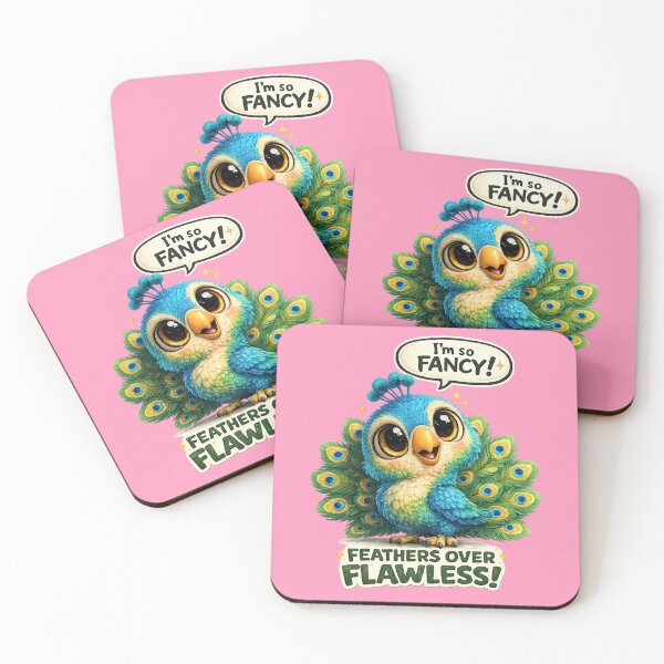 Item preview, Funny Big Eye Peacock 3D Cute Kawaii Bird with Quote “I’m So Fancy” designed and sold by Nusha Creations.