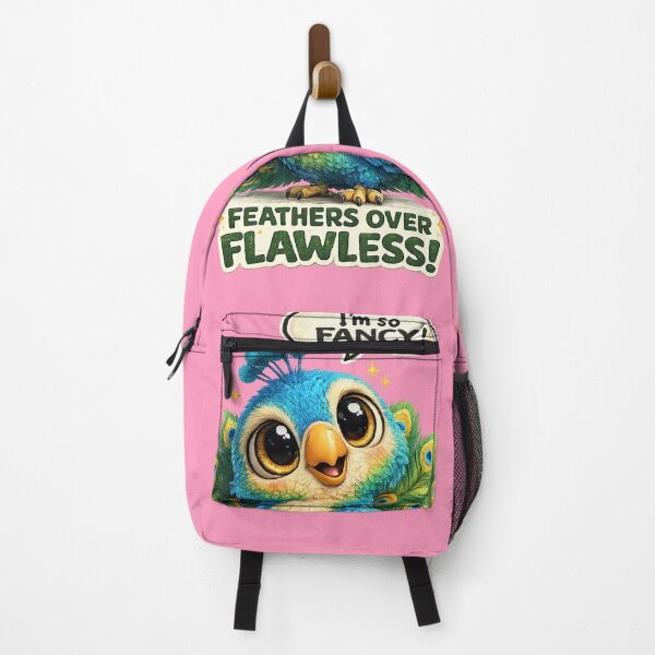 Item preview, Funny Big Eye Peacock 3D Cute Kawaii Bird with Quote “I’m So Fancy” designed and sold by Nusha Creations.