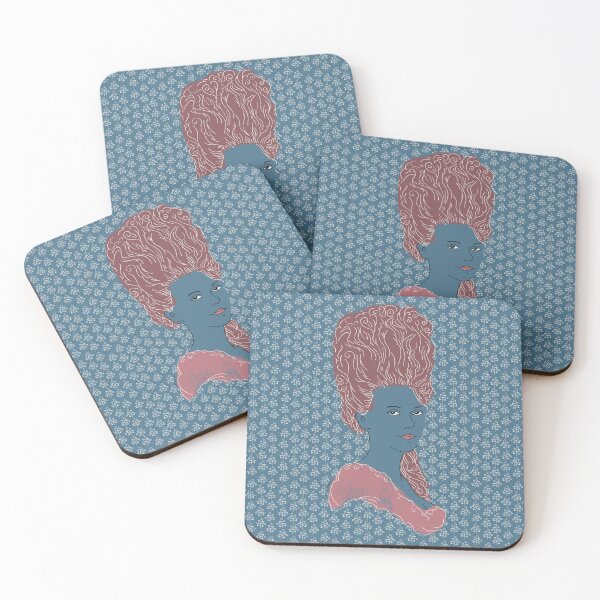 Item preview, Rococo Woman Portrait – Minimal Line Art with Floral Pattern designed and sold by einechtervogel.