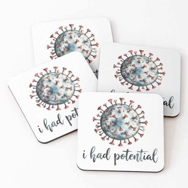 Item preview, I Had Potential – Dark Humor Virus Design | Sarcastic Minimalist Quote designed and sold by ArcticFoxStudio.