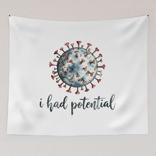Item preview, I Had Potential – Dark Humor Virus Design | Sarcastic Minimalist Quote designed and sold by ArcticFoxStudio.