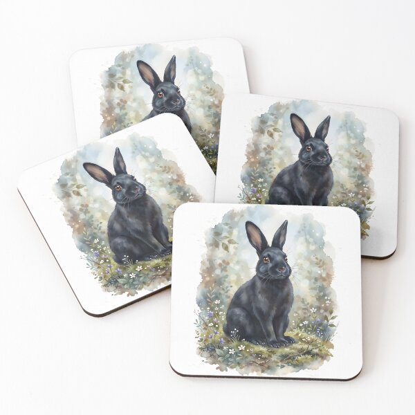 Item preview, Black Rabbit Oryctolagus Cuniculus Europe Gothic Garden designed and sold by RubisLeaf.
