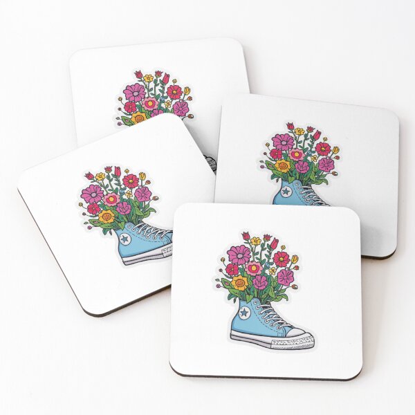 Item preview, Floral Sneaker — Wildflower Bouquet in a Blue High-Top Sticker designed and sold by Elviqus Shop.