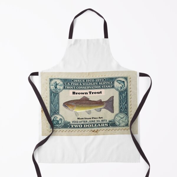 Item preview, Trout fishing stamp with brown trout designed and sold by Matt Starr Fine Art .