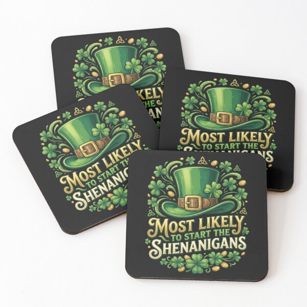 Item preview, Most Likely Party Starter Green Hat & Clovers designed and sold by ronchoi123.