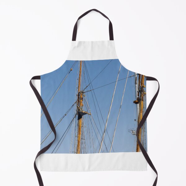 Item preview, Tall Wooden Sailboat Masts and Rigging Against Clear Blue Sky With Nautical Details designed and sold by Nmallia.