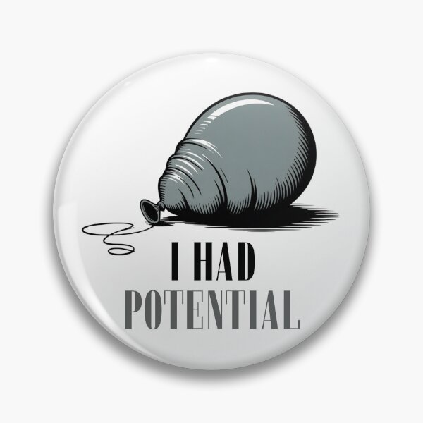 Item preview, I Had Potential – Deflated Balloon Dark Humor Design | Minimalist Sarcastic Quote designed and sold by ArcticFoxStudio.