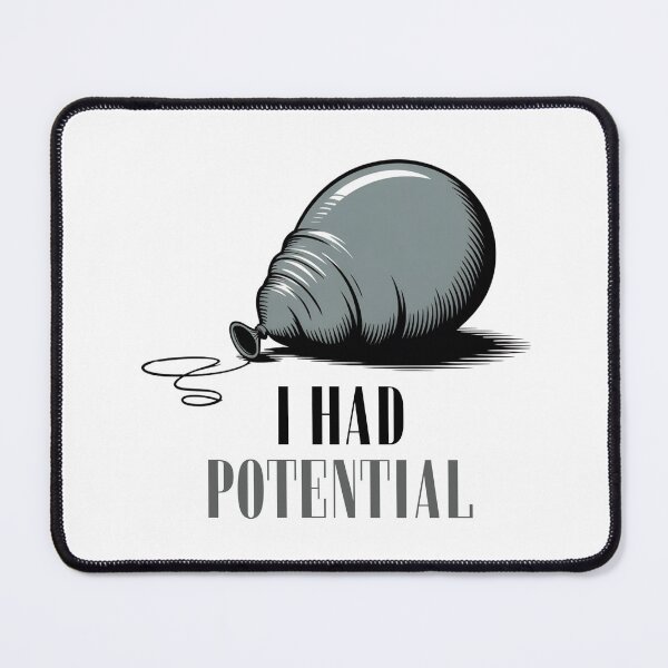 Item preview, I Had Potential – Deflated Balloon Dark Humor Design | Minimalist Sarcastic Quote designed and sold by ArcticFoxStudio.