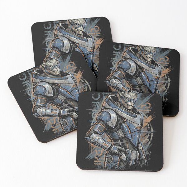 Item preview, Garrus Vakarian Mass Effect Cobalt Blue Armor Scarred Face Portrait designed and sold by Senpaiwaves.