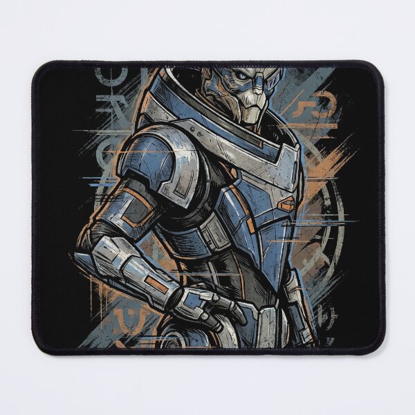 Item preview, Garrus Vakarian Mass Effect Cobalt Blue Armor Scarred Face Portrait designed and sold by Senpaiwaves.