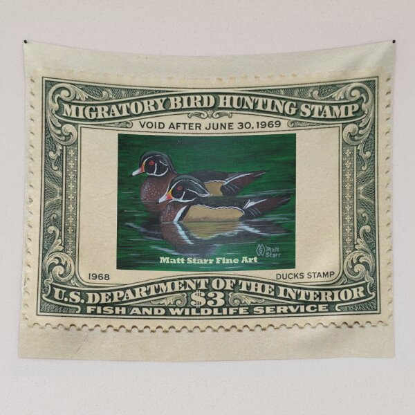 Item preview, Migratory Bird Hunting Stamp with wood ducks  designed and sold by Matt Starr Fine Art .