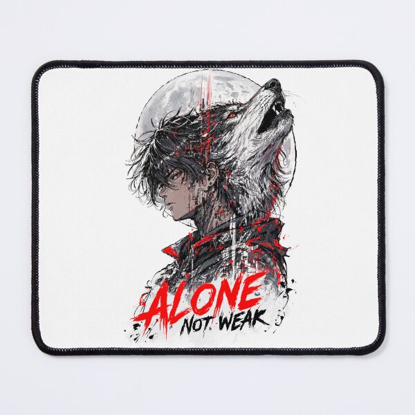 Item preview, Alone Not Weak - Anime Wolf Soul Sketch designed and sold by Satis Sukram.