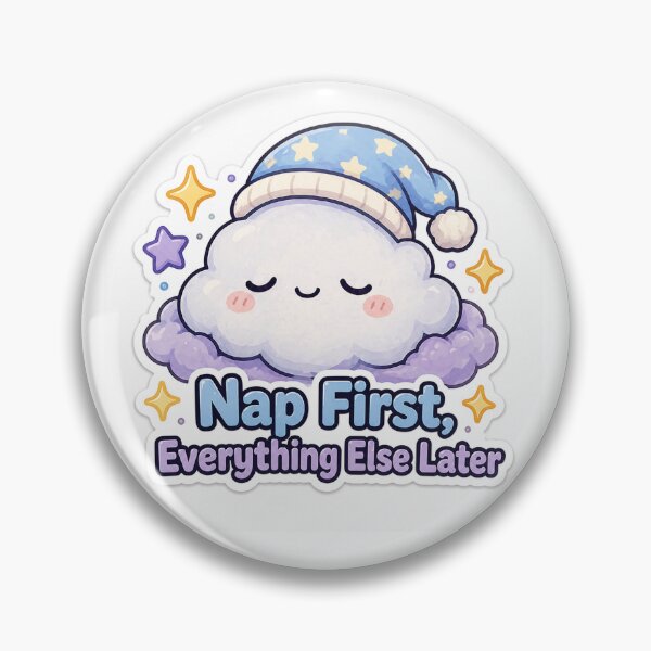 Item preview, Nap First Everything Later Sticker – Sleepy Cloud Aesthetic designed and sold by InkWanderStudio.
