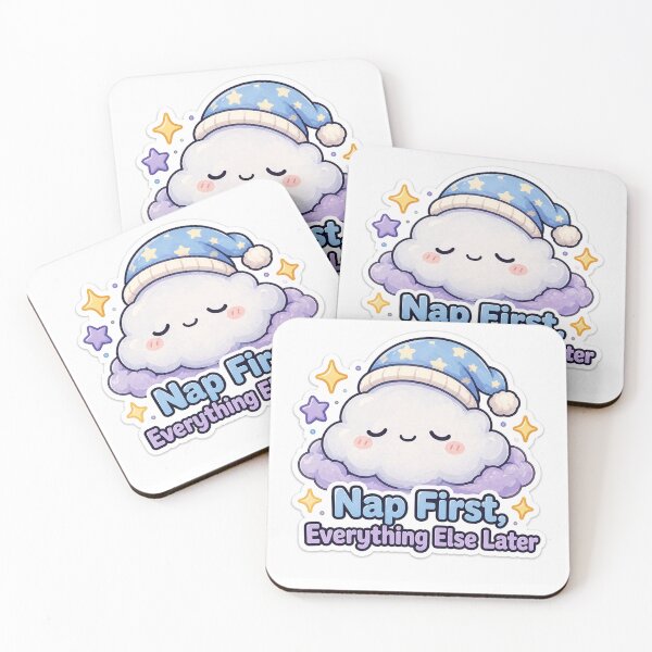 Item preview, Nap First Everything Later Sticker – Sleepy Cloud Aesthetic designed and sold by InkWanderStudio.