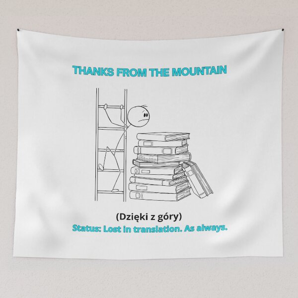 Item preview, White Thanks From The Mountain - Funny Polinglish Literal Translation Polish Humor Gift designed and sold by VibePolinglish.
