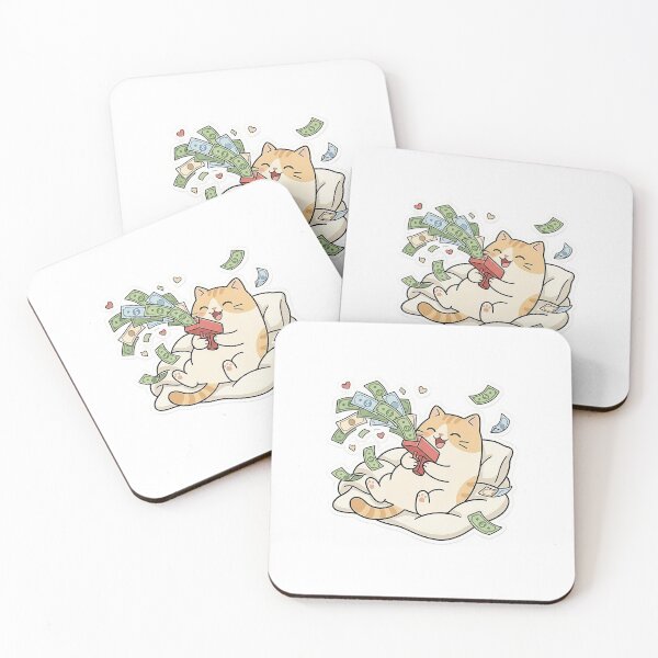Item preview, Cute Orange Cat Shooting Money Gun Wealthy Kitty Illustration designed and sold by NoopnyangStudio.