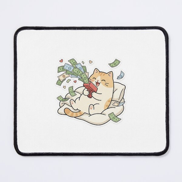Item preview, Cute Orange Cat Shooting Money Gun Wealthy Kitty Illustration designed and sold by NoopnyangStudio.