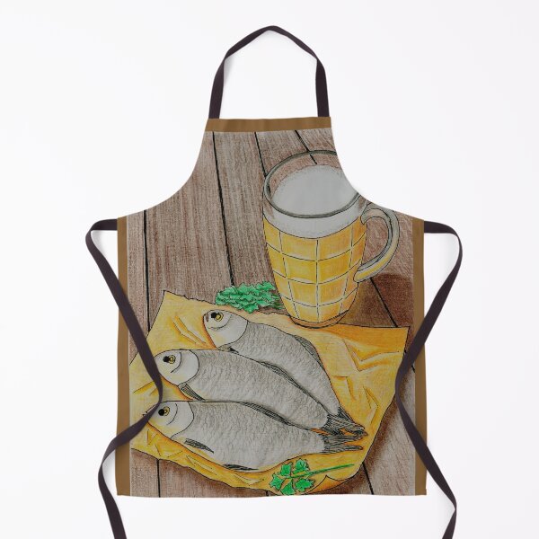 Item preview, Beer and Dried Fish - Traditional Snack Watercolor Illustration designed and sold by Ihor Ivanov.