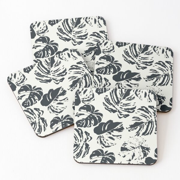 Item preview, Black and white Monstera leaf pattern, seamless pattern background designed and sold by Aikesout.