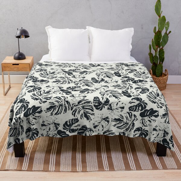 Item preview, Black and white Monstera leaf pattern, seamless pattern background designed and sold by Aikesout.