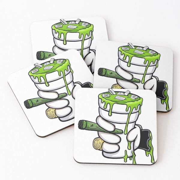 Item preview, Neon Green Lean Cup and Joint Cartoon Hand Art designed and sold by SajolCanva.