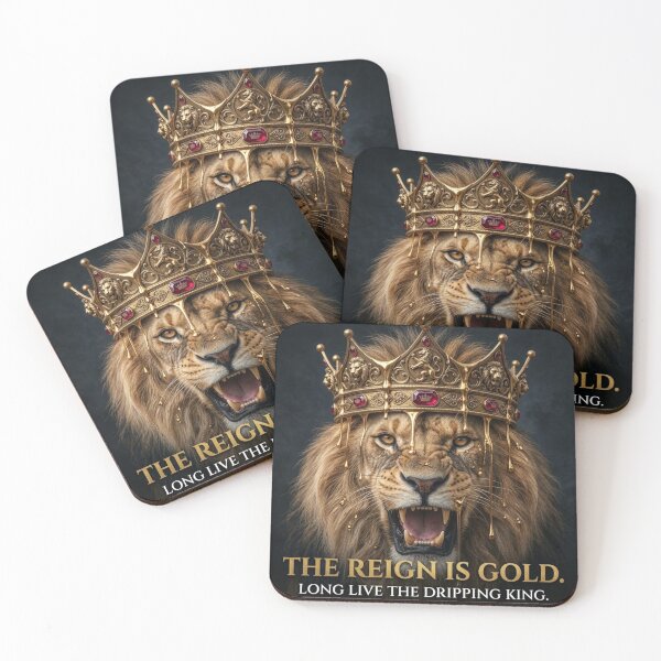 Item preview, Majestic Roaring Lion Wearing Melting Gold Crown - The Reign is Gold designed and sold by ZafTeez.