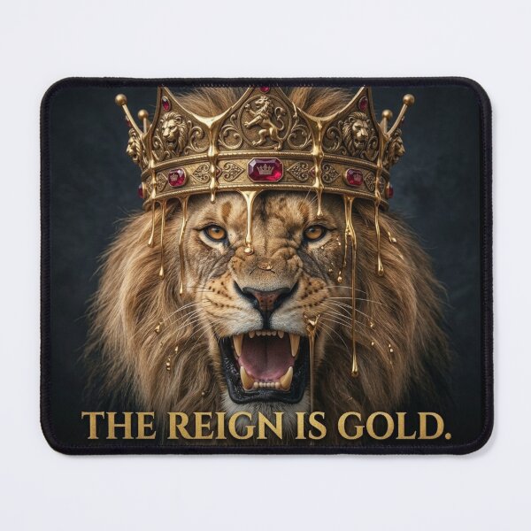 Item preview, Majestic Roaring Lion Wearing Melting Gold Crown - The Reign is Gold designed and sold by ZafTeez.