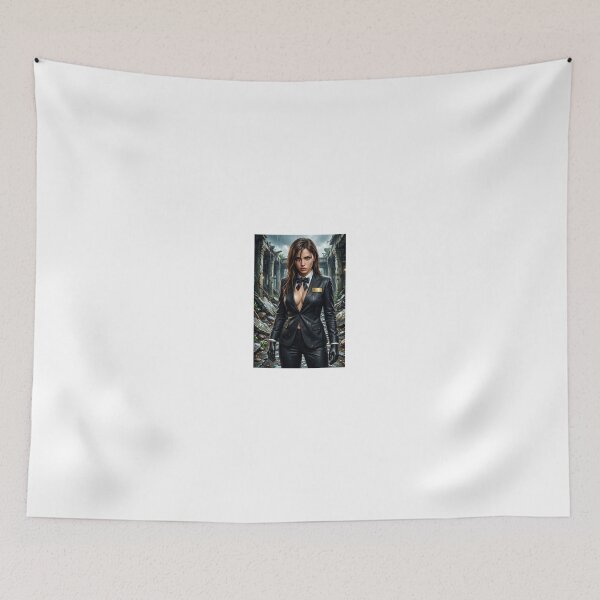 Item preview, Brunette in Black Suit Rainy Earth Quake Ruins designed and sold by CathryneDelamort.