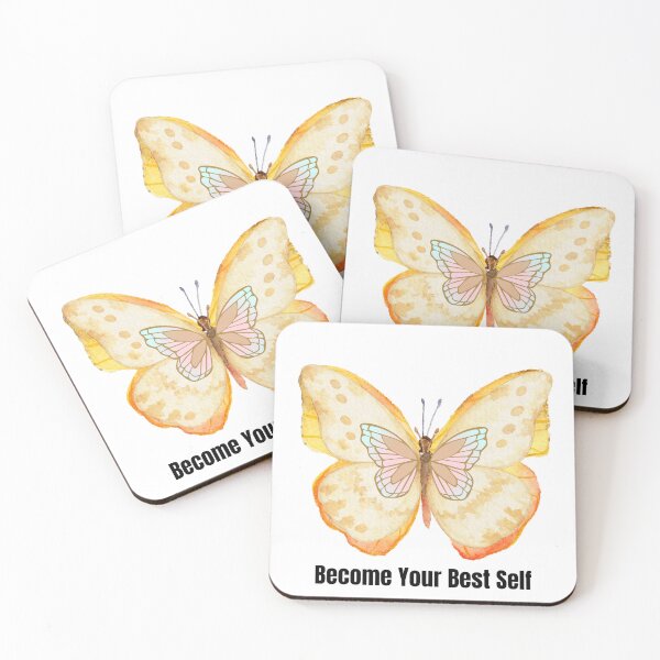 Item preview, ​Golden Butterfly - Become Your Best Self Quote designed and sold by PeplumiArt.